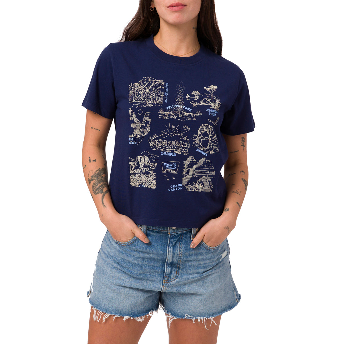 Parks Project National Parks Welcome Boxy Tee - Women's Navy