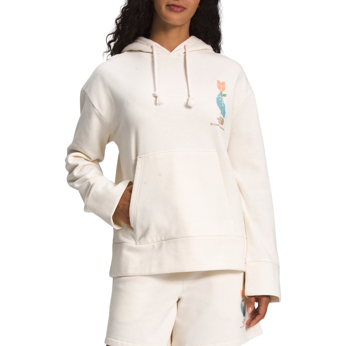 The North Face Earth Day Oversized Fit Hoodie - Women's Unbleached/Utility Brown