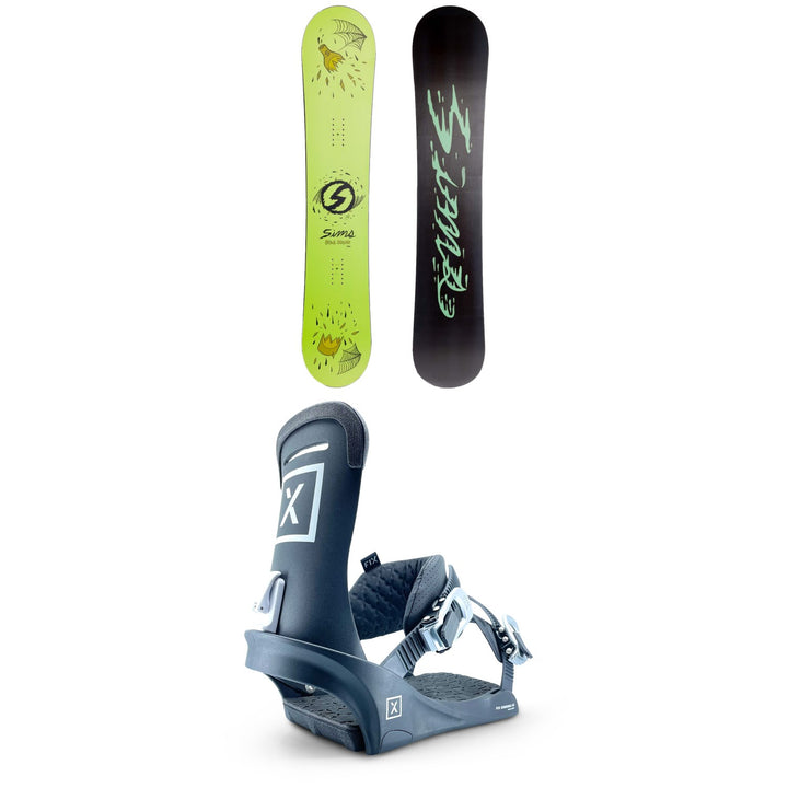 Sims Bowl Squad Snowboard + Fix Truce Snowboard Bindings 2023