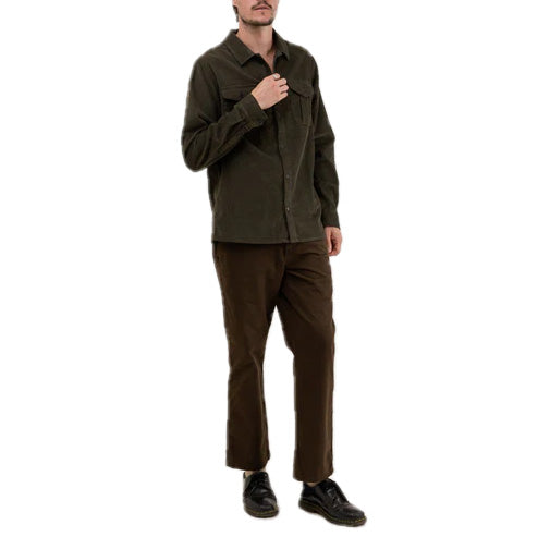 Rhythm Corduroy Long Sleeve Shirt - Men's Olive