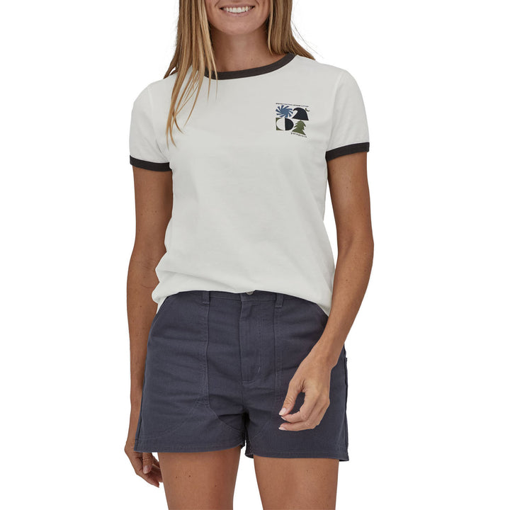 Patagonia Spirited Seasons Organic Ringer T-Shirt - Women's White