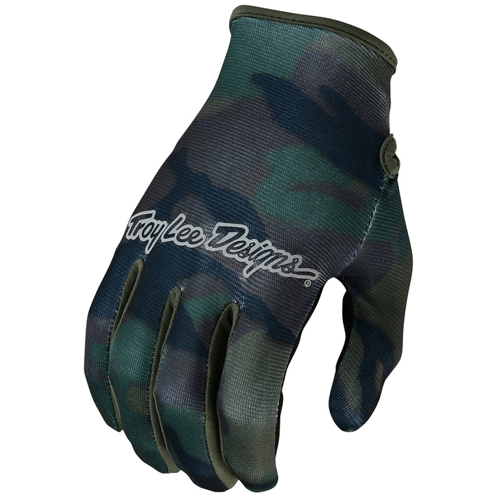 Troy Lee Designs Flowline Bike Gloves Camo Army Green