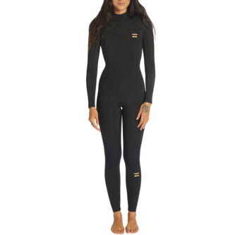 Billabong 3/2 Synergy Back Zip Flatlock Wetsuit - Women's Wild Black