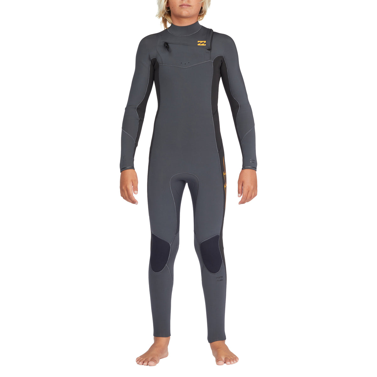 Billabong 4/3 Absolute Chest Zip Wetsuit - Boys' Graphite
