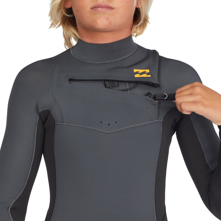 Billabong 4/3 Absolute Chest Zip Wetsuit - Boys' Graphite