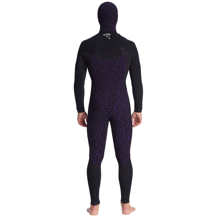 Billabong 4/3 Furnace Comp Chest Zip Hooded Wetsuit Black