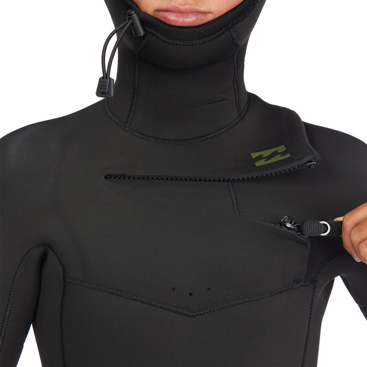 Billabong 5/4 Absolute Chest Zip Hooded Wetsuit - Boys' Military