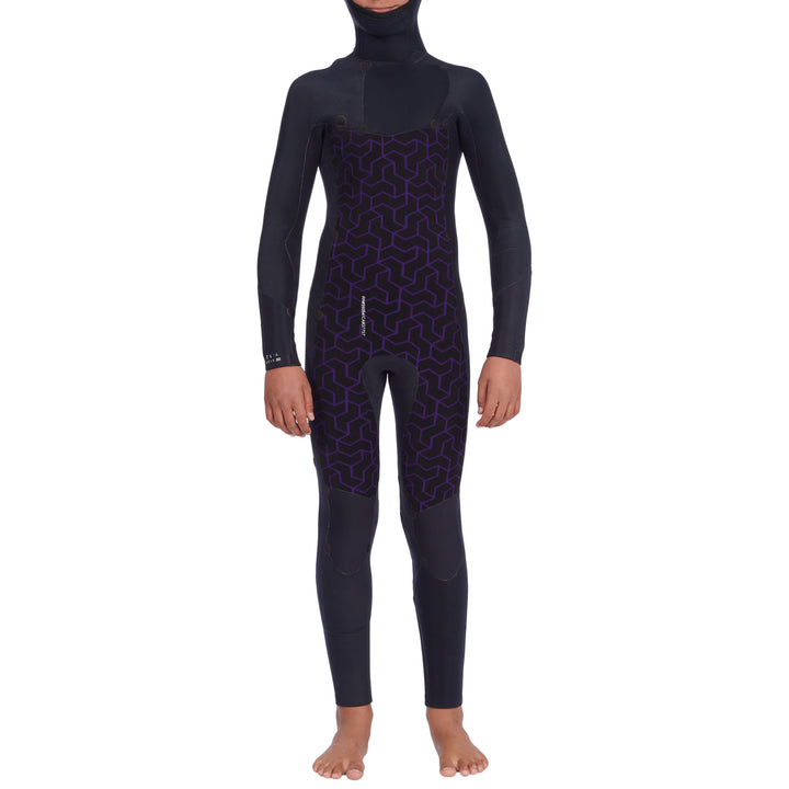 Billabong 5/4 Absolute Chest Zip Hooded Wetsuit - Boys' Military