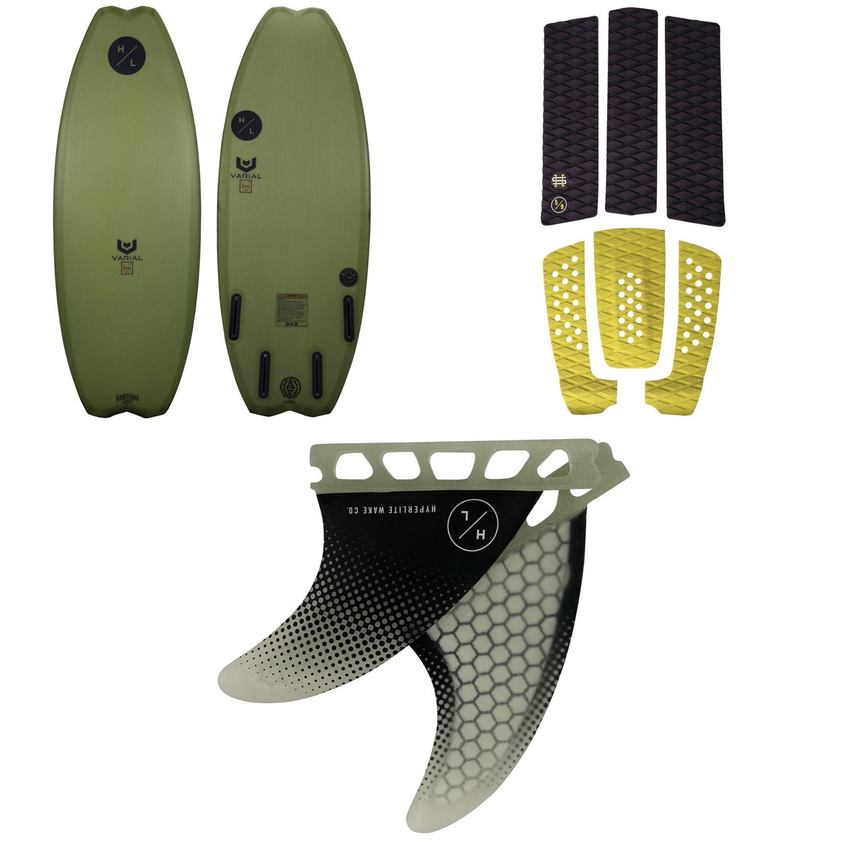 Hyperlite Arc + EVA Traction Pad Kit + 3.5'' Flux Surf Fin Set - 2023