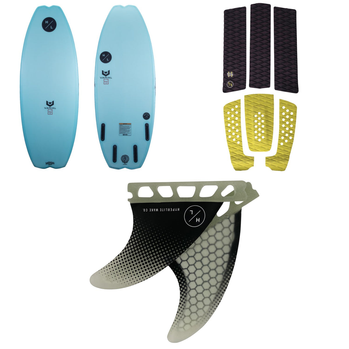 Hyperlite Arc + EVA Traction Pad Kit + 3.5'' Flux Surf Fin Set