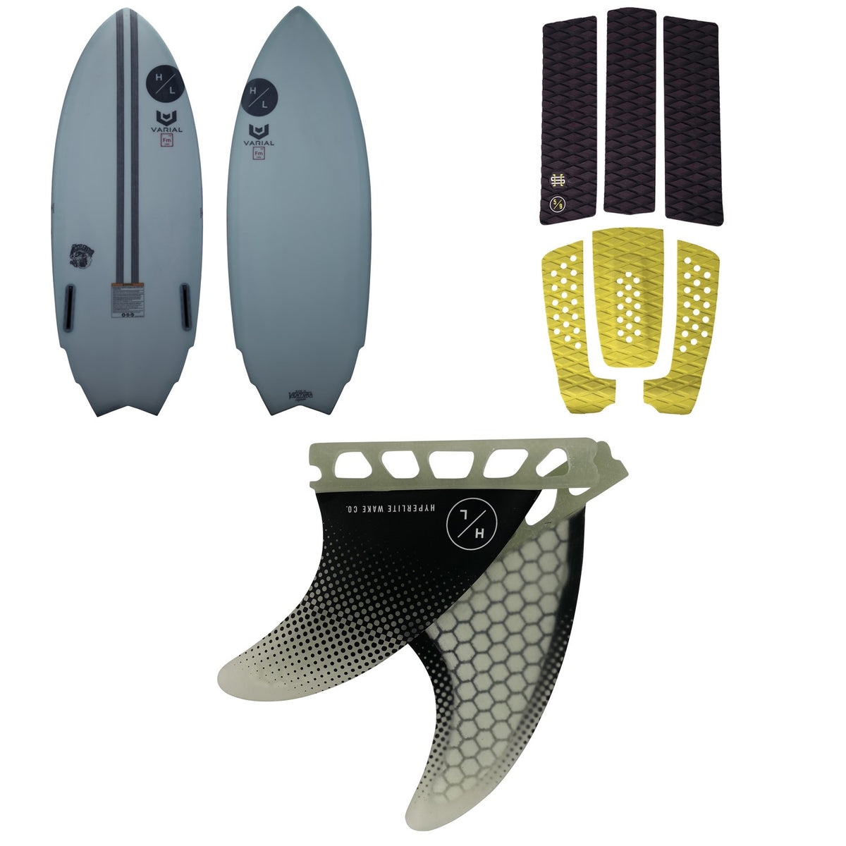 Hyperlite Accelerator + EVA Traction Pad Kit + 3.5'' Flux Surf Fin Set - 2023