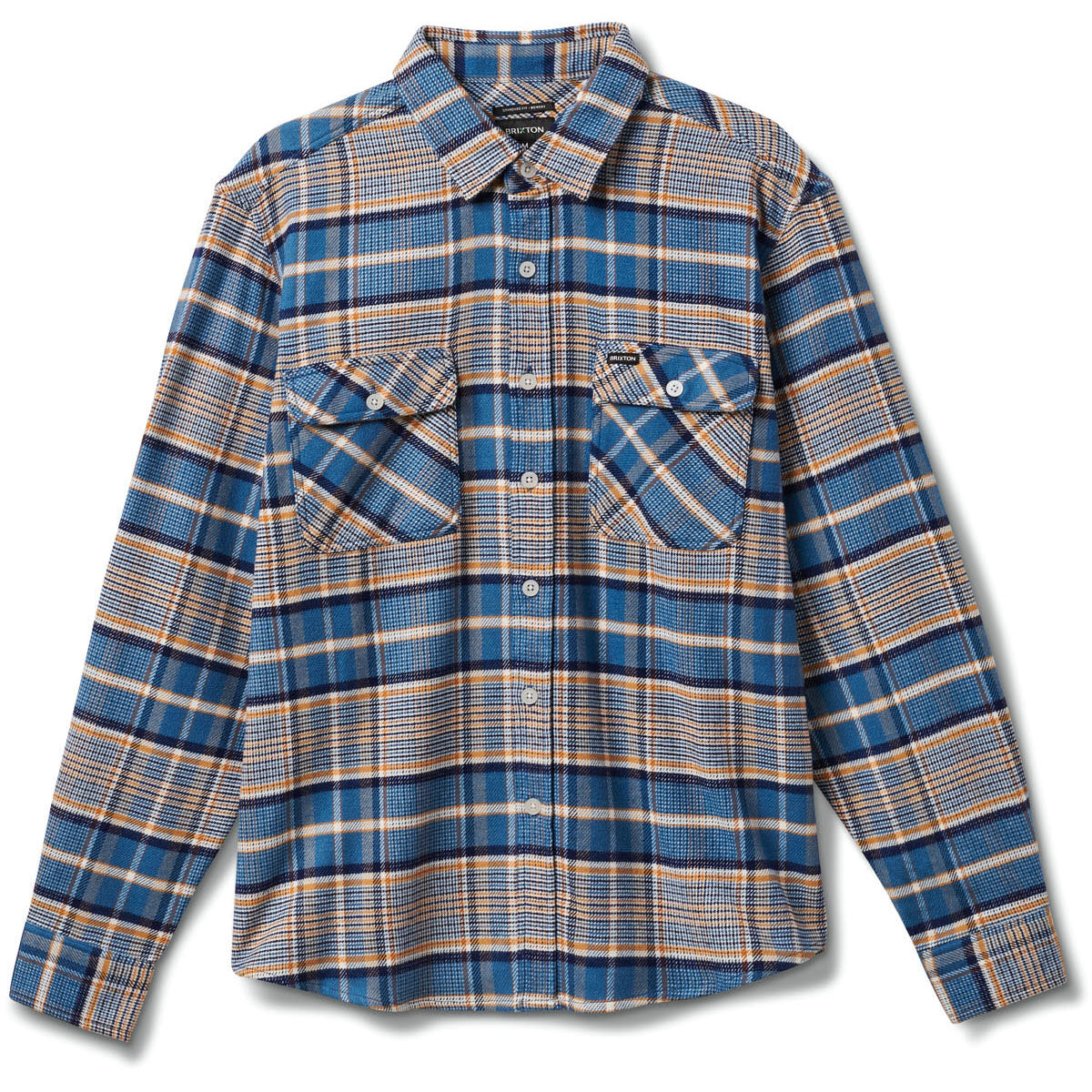 Brixton Bowery Stretch Water Resistant Flannel - Men's Blue Heaven/Paradise Orange/Of
