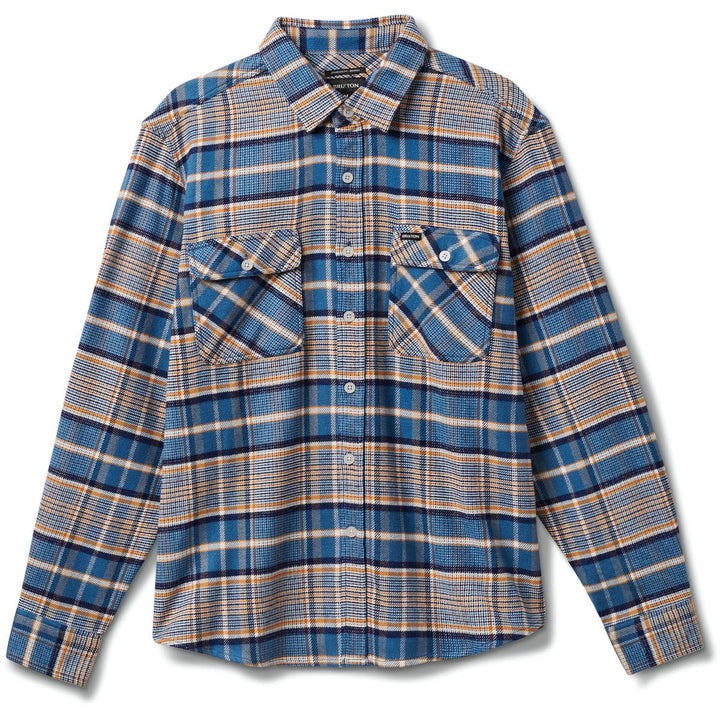 Brixton Bowery Stretch Water Resistant Flannel - Men's Blue Heaven/Paradise Orange/Of