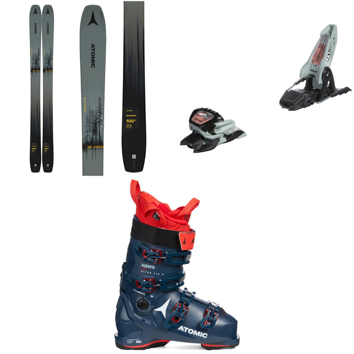 Atomic Maverick 100 Ti Skis + Marker Griffon 13 ID Ski Bindings + Atomic Hawx Ultra 110 S GW Ski Boots