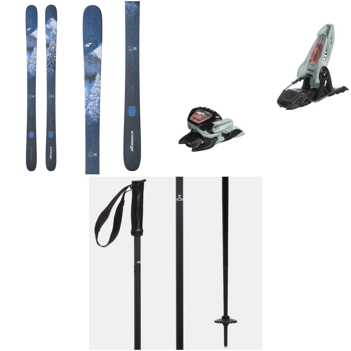 Nordica Santa Ana 93 Skis - Women's + Marker Griffon 13 ID Ski Bindings + evo Merge Ski Poles 2023