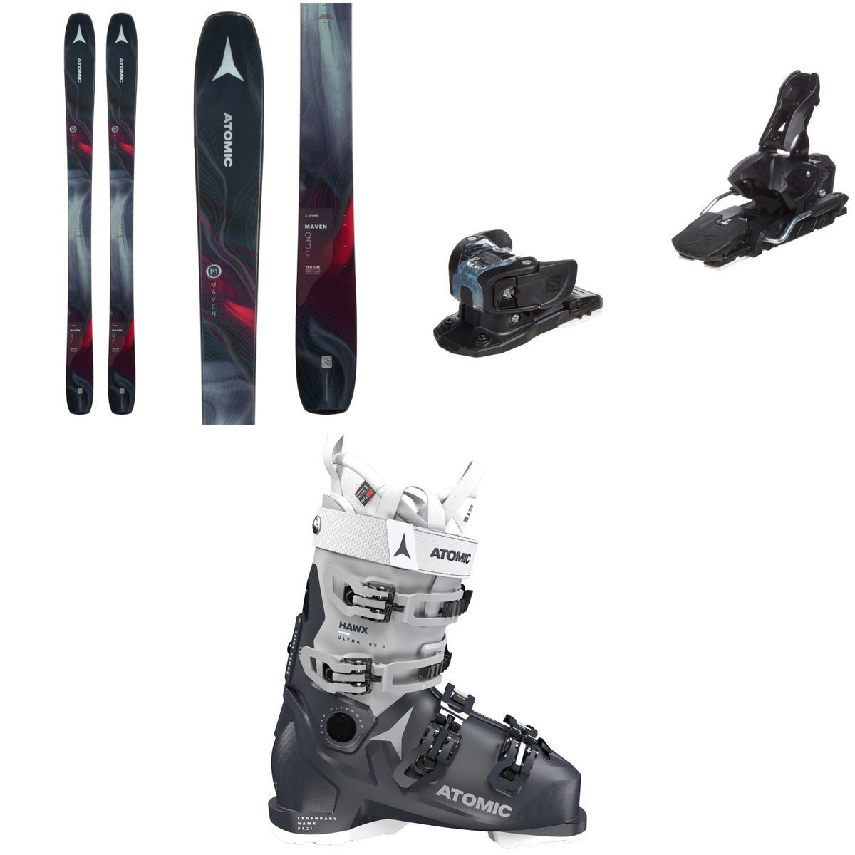 Atomic Maven 93 C Skis + Salomon Warden MNC 13 Ski Bindings + Atomic Hawx Ultra 95 S W GW Ski Boots - Women's