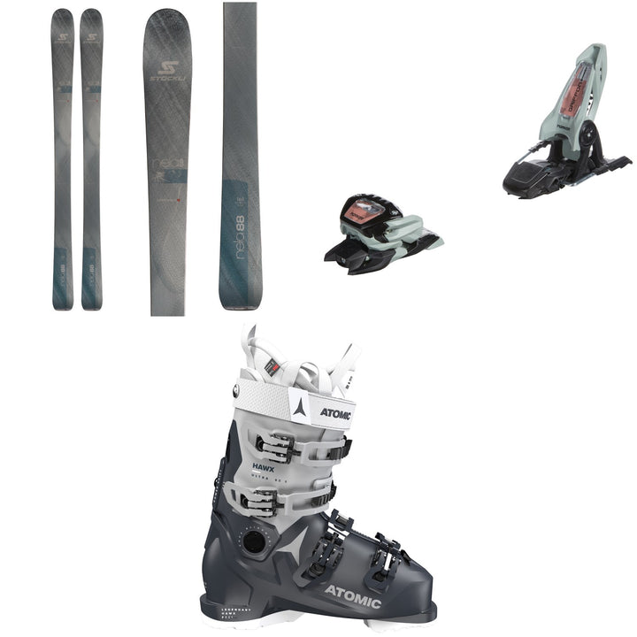 Stöckli Nela 88 Skis + Marker Griffon 13 ID Ski Bindings + Atomic Hawx Ultra 95 S W GW Ski Boots - Women's 2023
