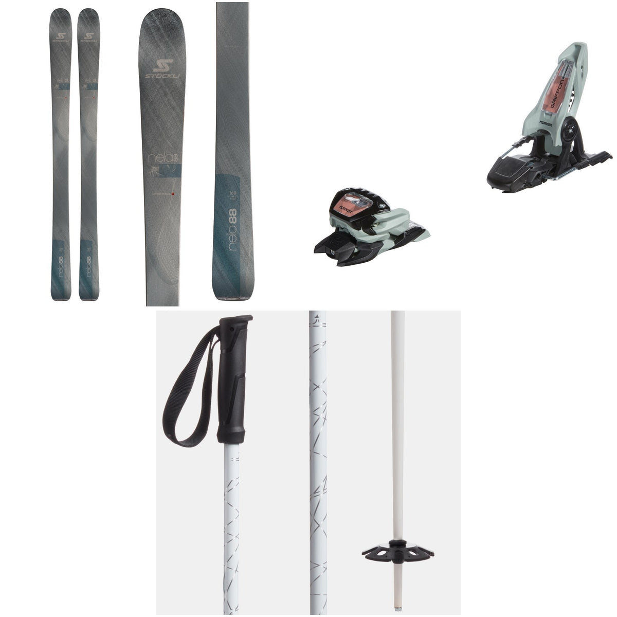 Stöckli Nela 88 Skis - Women's + Marker Griffon 13 ID Ski Bindings + evo Refract Ski Poles 2023