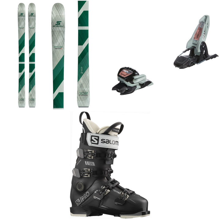 Stöckli Stormrider 102 Skis + Marker Griffon 13 ID Ski Bindings + Salomon S/Pro 120 GW Ski Boots 2023