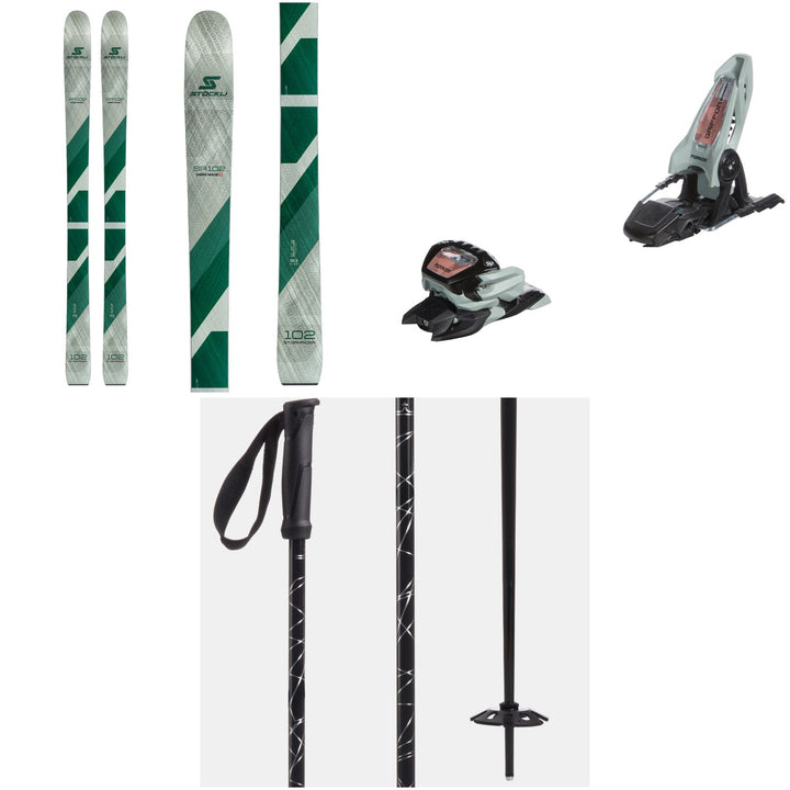 Stöckli Stormrider 102 Skis + Marker Griffon 13 ID Ski Bindings + evo Refract Ski Poles 2023