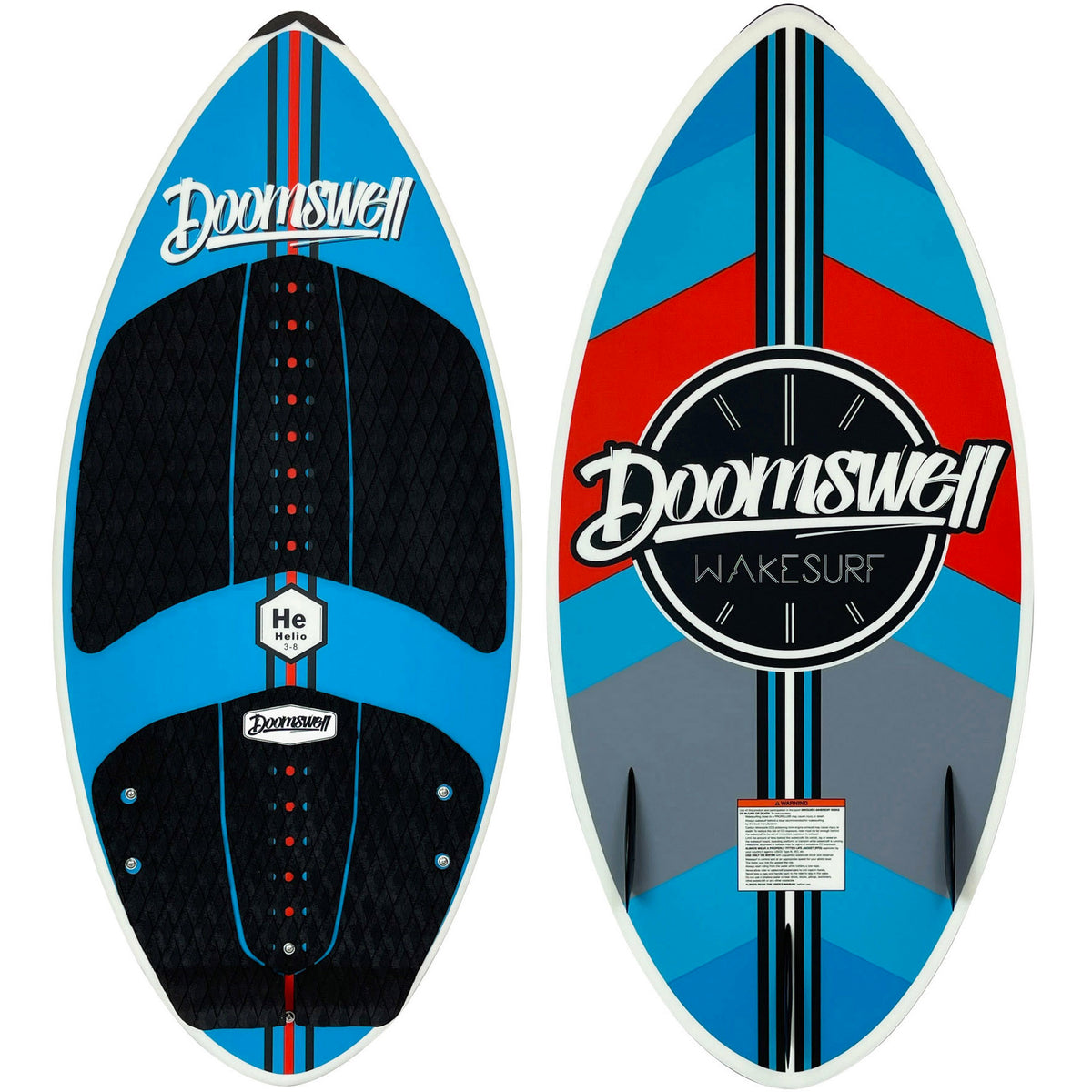 Doomswell Helio Wakesurf Board + Bag & Surf Rope - Kids' 2023 Blue Red