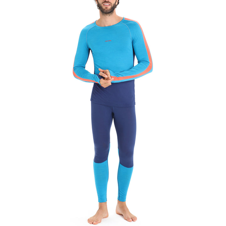 Icebreaker 125 ZoneKnit™ Long-Sleeve Crew Top - Men's Geo Blue/Royal Navy/CB