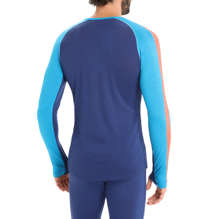 Icebreaker 125 ZoneKnit™ Long-Sleeve Crew Top - Men's Geo Blue/Royal Navy/CB