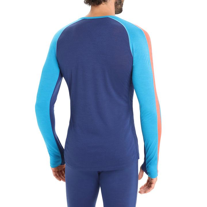 Icebreaker 125 ZoneKnit™ Long-Sleeve Crew Top - Men's Geo Blue/Royal Navy/CB