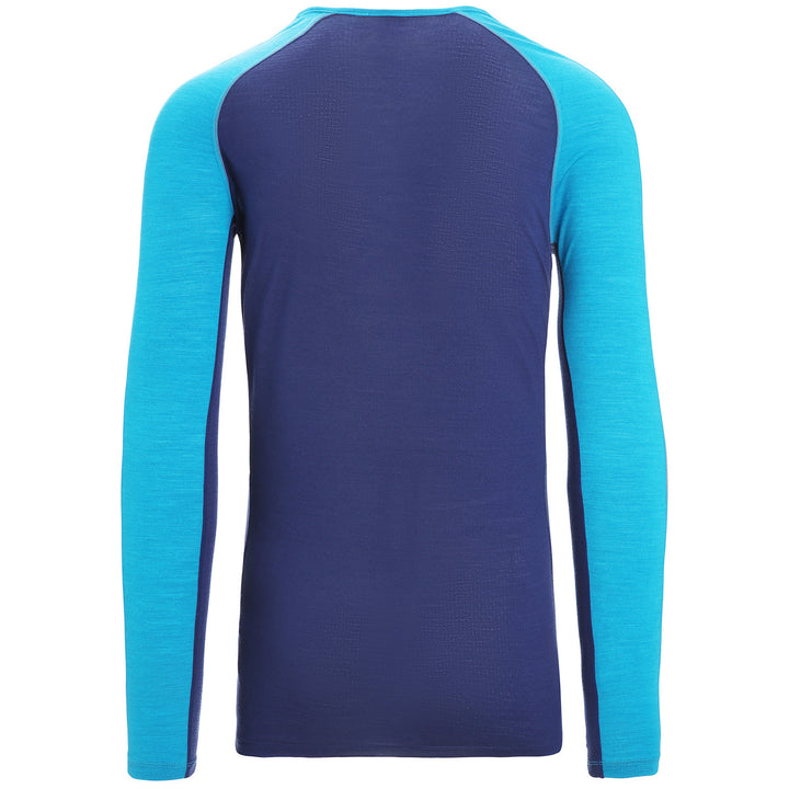 Icebreaker 125 ZoneKnit™ Long-Sleeve Crew Top - Men's Geo Blue/Royal Navy/CB