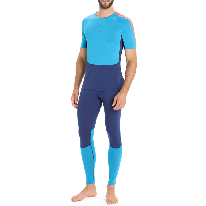 Icebreaker 125 ZoneKnit™ Leggings - Men's Geo Blue/Royal Navy/CB