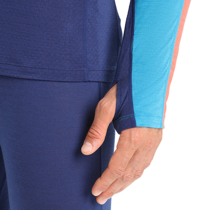 Icebreaker 125 ZoneKnit™ Long-Sleeve Crew Top - Men's Geo Blue/Royal Navy/CB