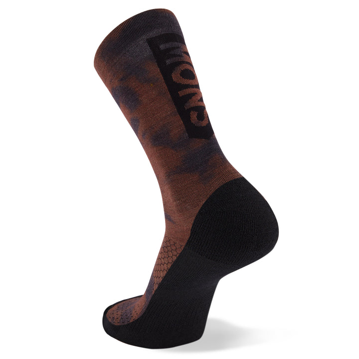 MONS ROYALE Atlas Crew Print Socks - Unisex Copper Tie-Dye
