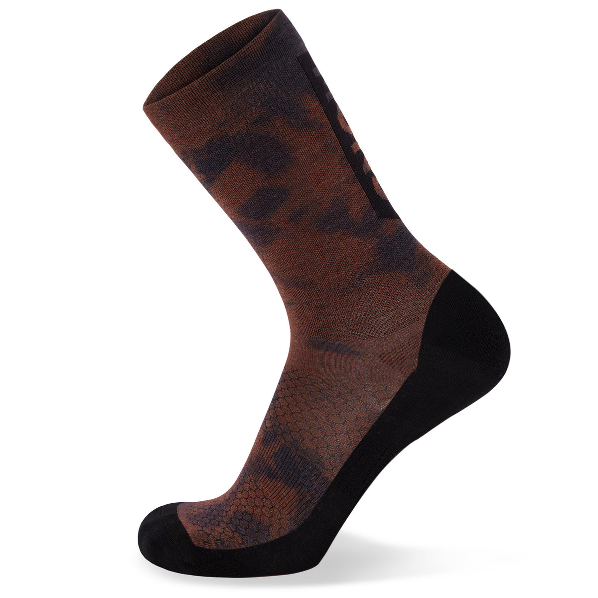 MONS ROYALE Atlas Crew Print Socks - Unisex Copper Tie-Dye