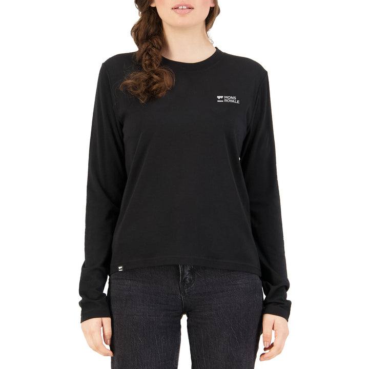 MONS ROYALE Icon Relaxed Long-Sleeve Top - Women's Black