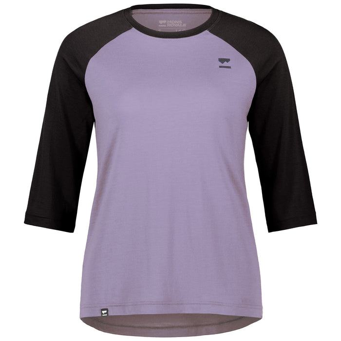 MONS ROYALE Tarn Raglan 3/4 Jersey - Women's Thistle/Black