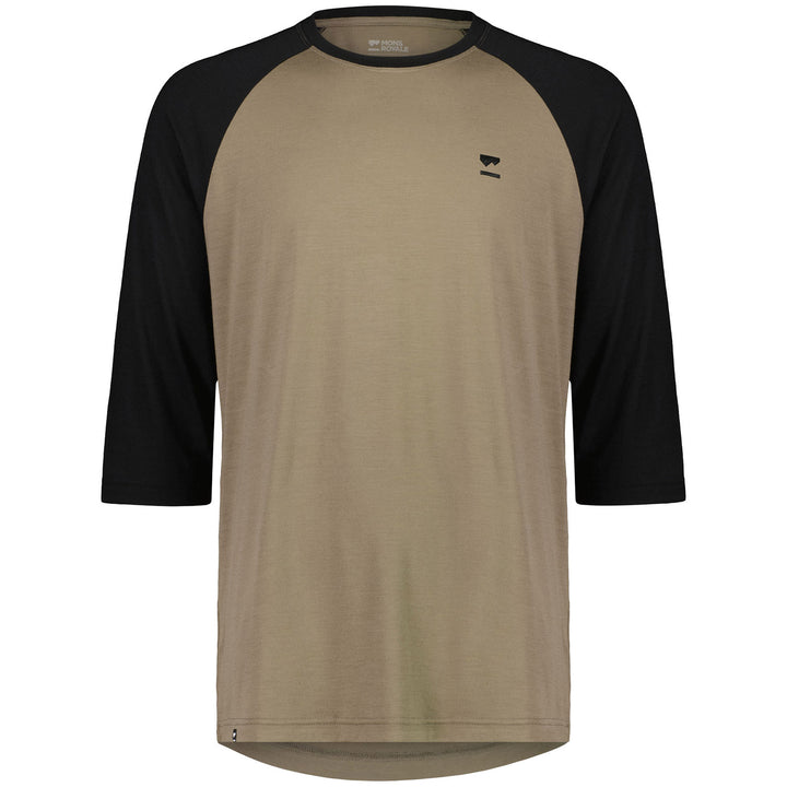MONS ROYALE Tarn Merino Shift Raglan 3/4 Jersey Walnut/Black