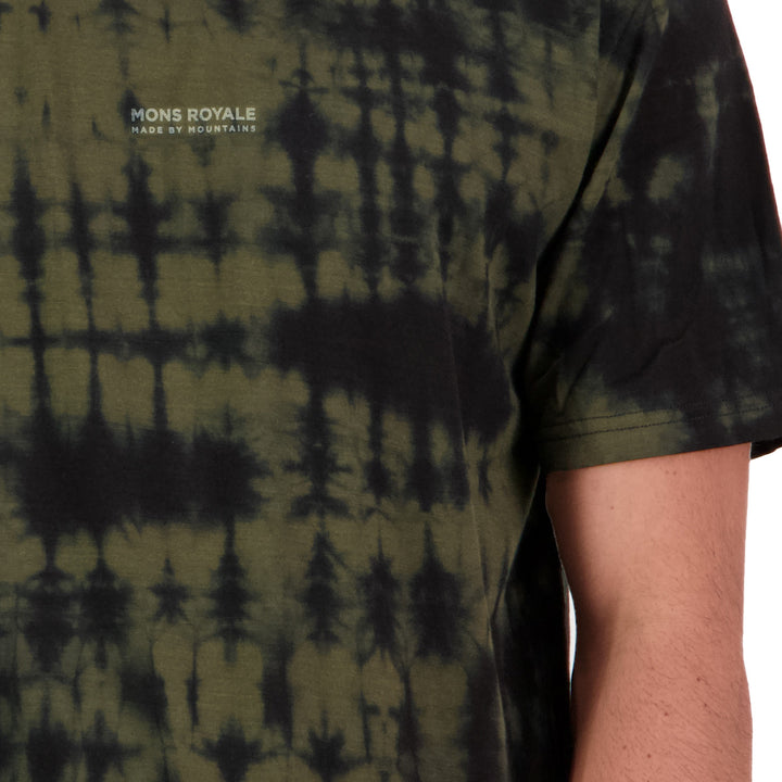 MONS ROYALE Icon Garment Dyed T-Shirt Olive Tie Dye