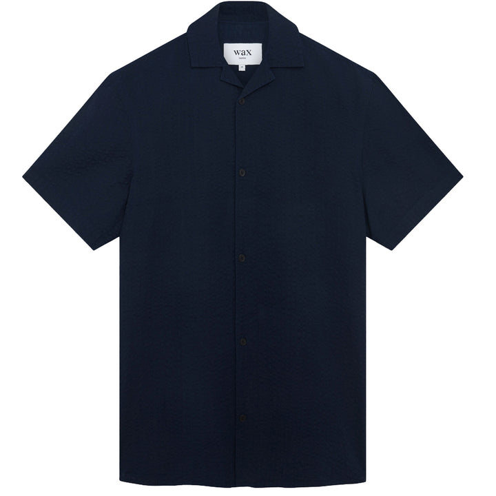 Wax London Didcot Short-Sleeve Shirt - Men's Navy