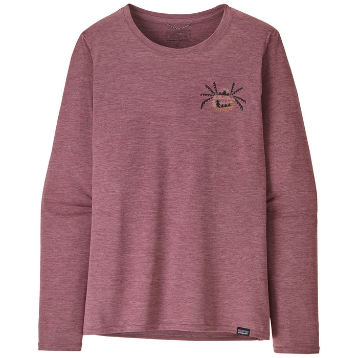 Patagonia Cap Cool Daily Graphic Long-Sleeve-Lands Shirt - Women's Across The Trail: Evening Mauve X-Dye
