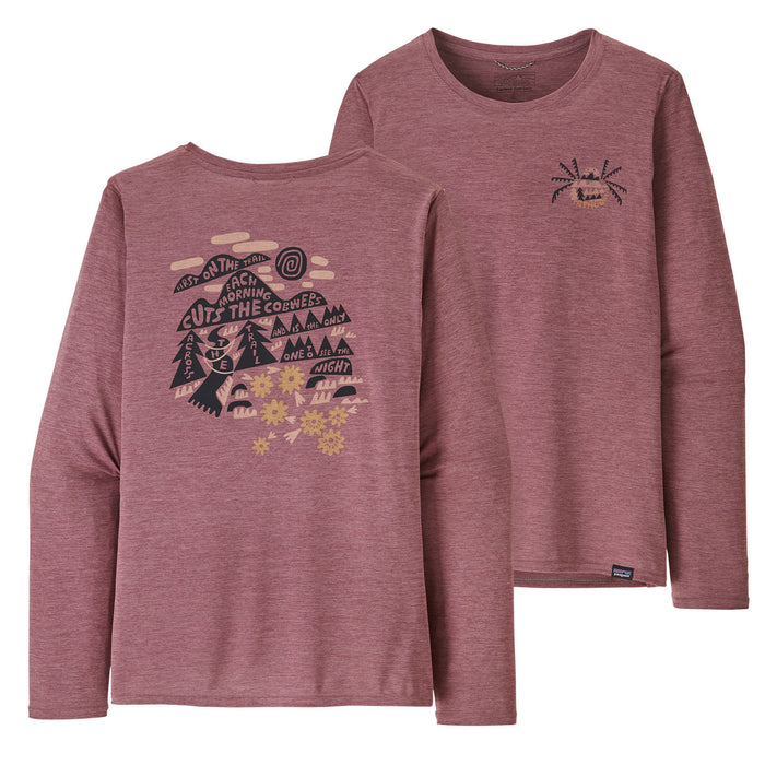 Patagonia Cap Cool Daily Graphic Long-Sleeve-Lands Shirt - Women's Across The Trail: Evening Mauve X-Dye