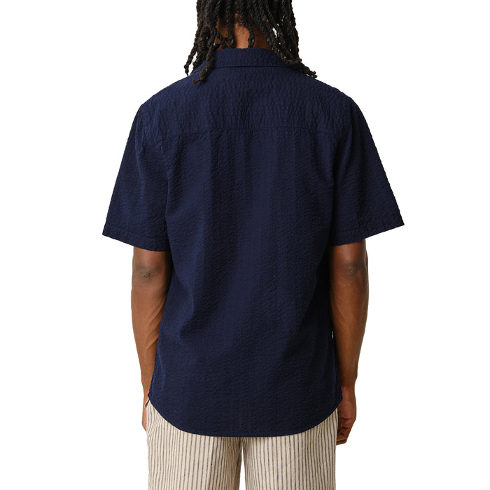 Wax London Didcot Short-Sleeve Shirt - Men's Navy