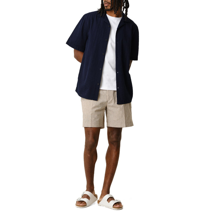 Wax London Didcot Short-Sleeve Shirt - Men's Navy