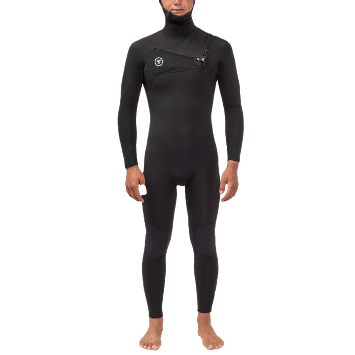Vissla 7 Seas 4/3 Chest Zip Hooded Wetsuit Black