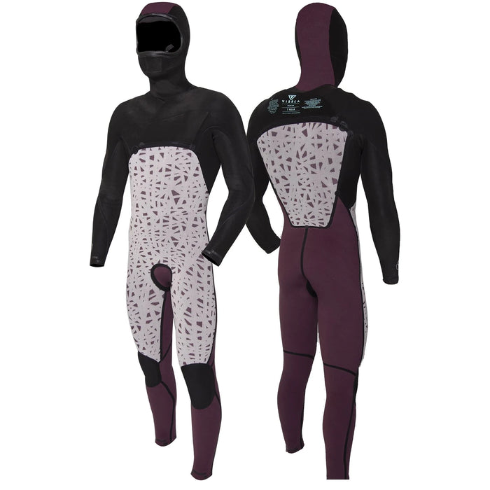 Vissla 7 Seas 4/3 Chest Zip Hooded Wetsuit Black