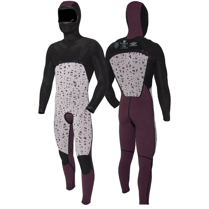 Vissla 7 Seas 4/3 Chest Zip Hooded Wetsuit Black