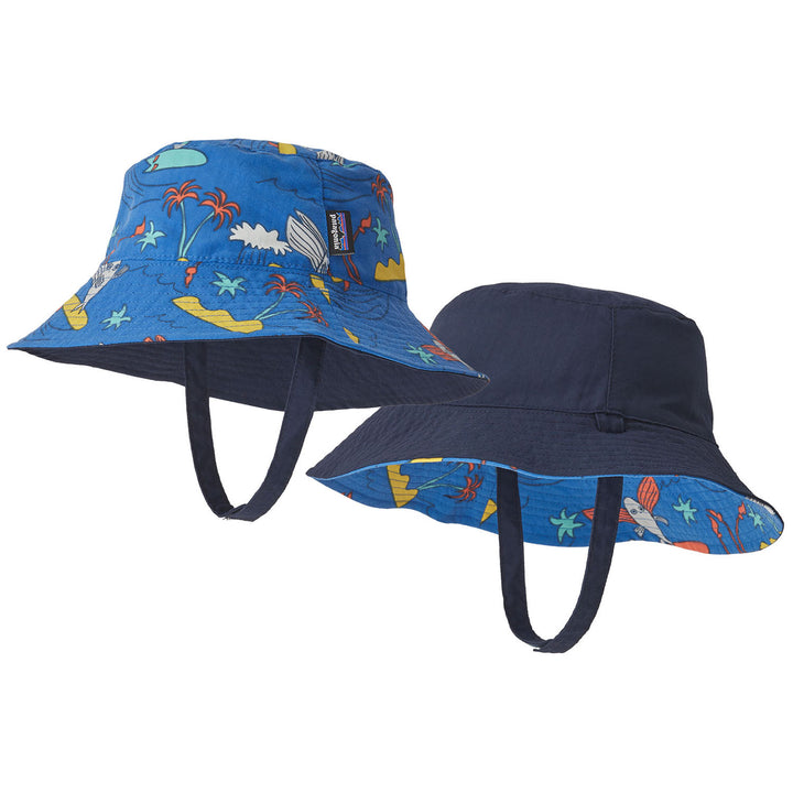 Patagonia Baby Sun Bucket Hat - Infants' Happy Jam: Bayou Blue