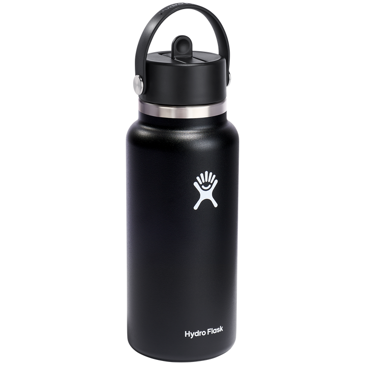 Hydro Flask 32oz Wide Mouth Flex Straw Cap Water Bottle Black