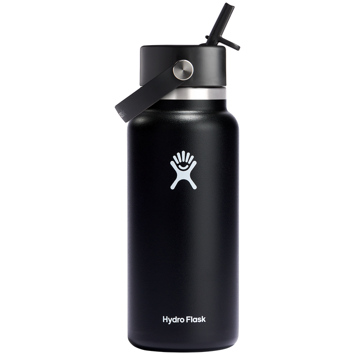 Hydro Flask 32oz Wide Mouth Flex Straw Cap Water Bottle Black