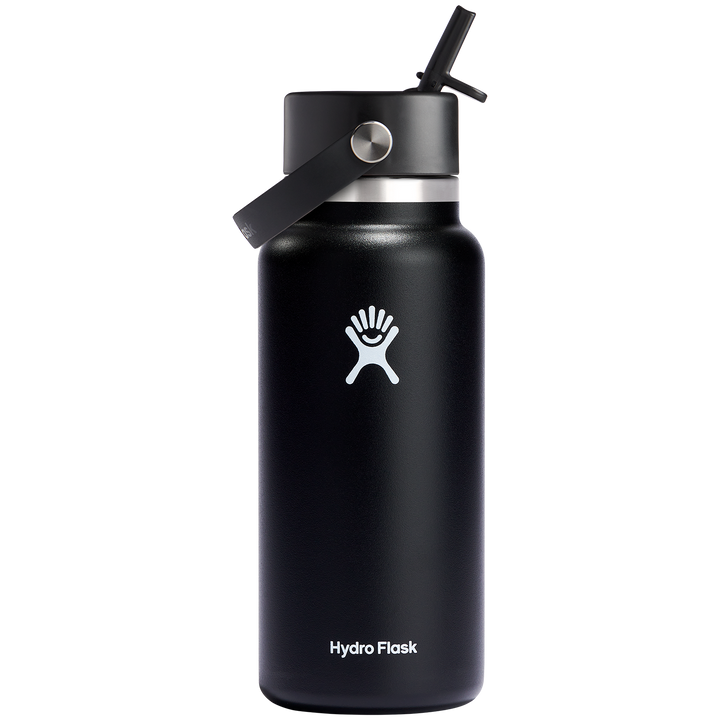 Hydro Flask 32oz Wide Mouth Flex Straw Cap Water Bottle Black