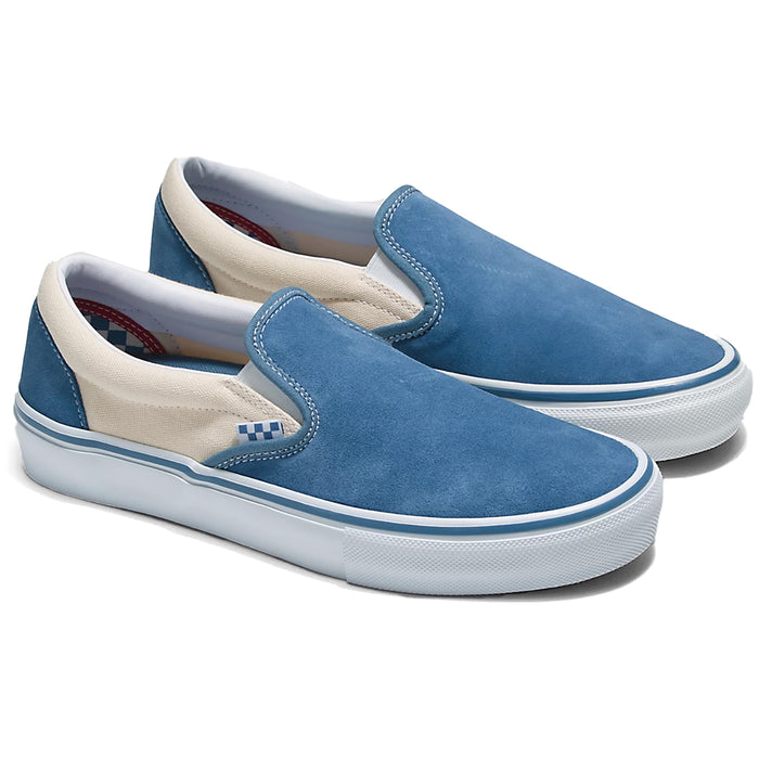 Vans Skate Slip-On Shoes - Men's Cream/Light Navy